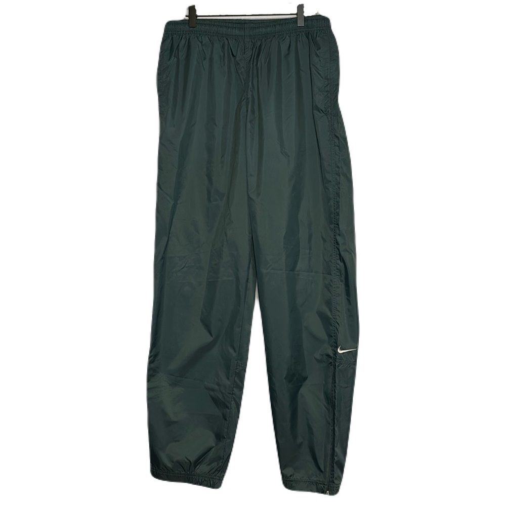 Vintage Nike Orange Swoosh Tag Nylon XL Green Windbreaker Pants Zip Ankle 90s
